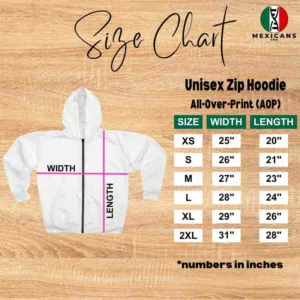 mexican-graphic-hoodie-for-men-and-women-size-chart